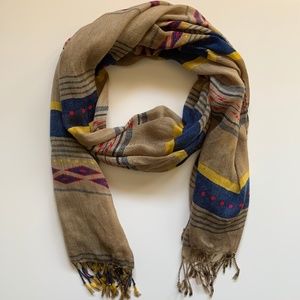 Old Navy Tan, Blue, Yellow, & Pink Scarf